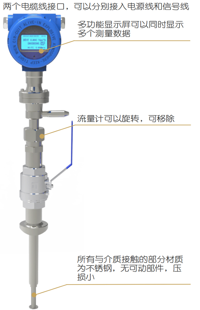 DN40熱式氣體質(zhì)量流量計結(jié)構(gòu)圖